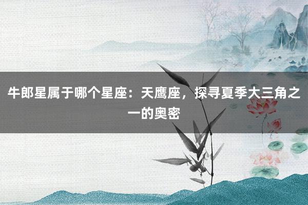 牛郎星属于哪个星座：天鹰座，探寻夏季大三角之一的奥密
