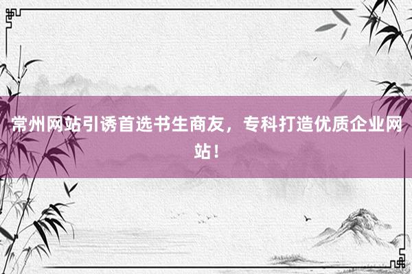 常州网站引诱首选书生商友，专科打造优质企业网站！